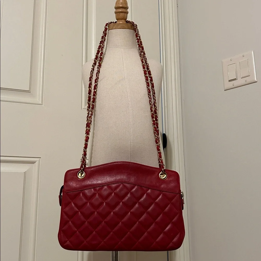 Chanel Matelasse chain red lambskin leather shoulder bag - Picture 16 of 16